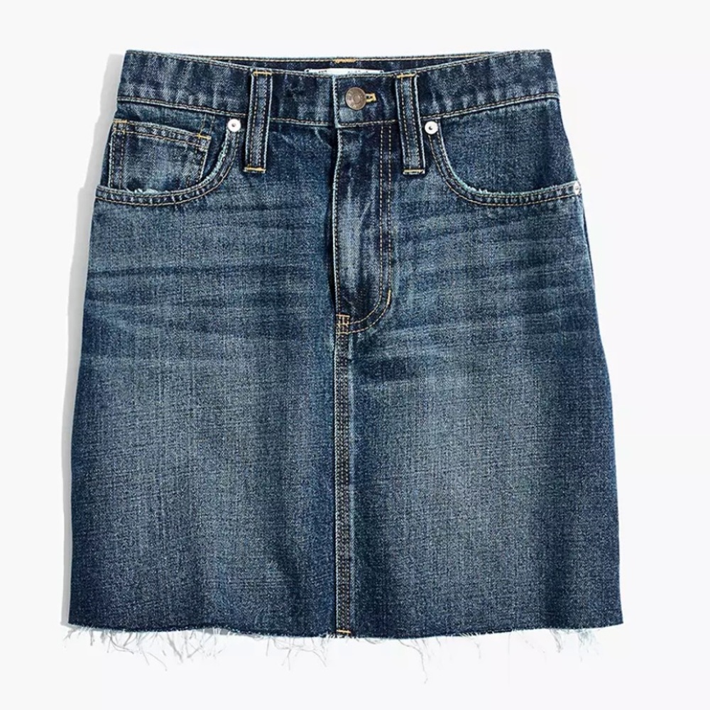 4. Madewell Rigid Denim Mini Skirt Reworked Edition - Picture 3 of 11